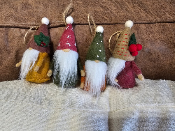 Felt Gnome Ornaments | Handmade