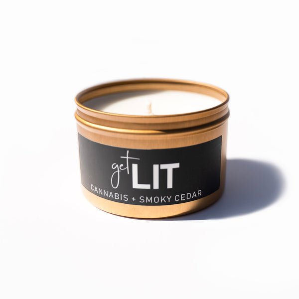 "get LIT" Humor Tin  |  Coconut-Soy Candle