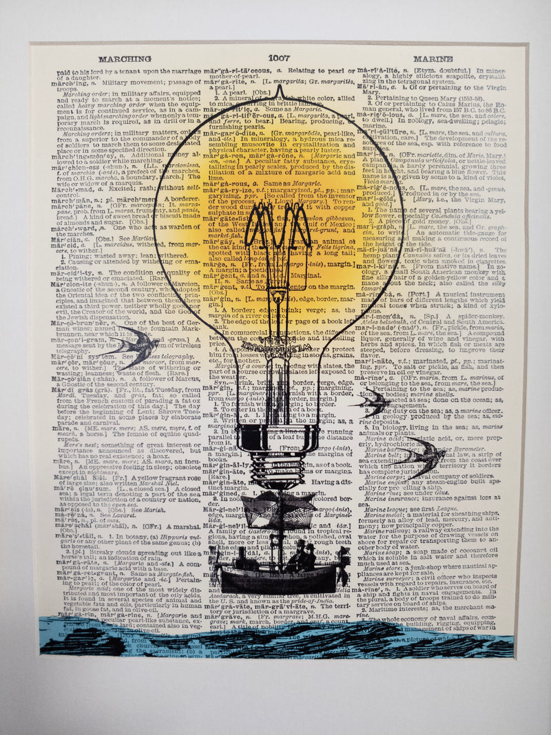 "Enlightened Voyage" | Dictionary Art Print